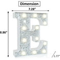 thumbnail image 5 of Light Up Silver Letters, LED Marquee Letter Sign Battery Powered for Night Light Girls Gifts Birthday Wedding Home Bar Christmas Decor, Letter E, 5 of 5