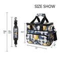 thumbnail image 3 of FORMRS Insulated Cooler Bag 24 Cans Capacity Soft Leakproof Lunch Box with Side Pockets, Beige Plaid Lemon, 3 of 7
