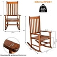 thumbnail image 2 of RONG-3 Outdoor Rocking Chair, Solid Wood High Back Rocker, All Weather Lounge Chair for Porch Patio Fire Pit Garden Backyard Deck Indoor, Natural, 2 of 9