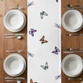 thumbnail image 4 of Table Runner 90 Inches Long for Kitchen Dining, Spring Flowers Dresser Scarf Farmhouse, Dining Table Decorations for Wedding/Parties, Watercolor Butterfly Dragonfly Daisy Country 13 x 90 In, 4 of 8