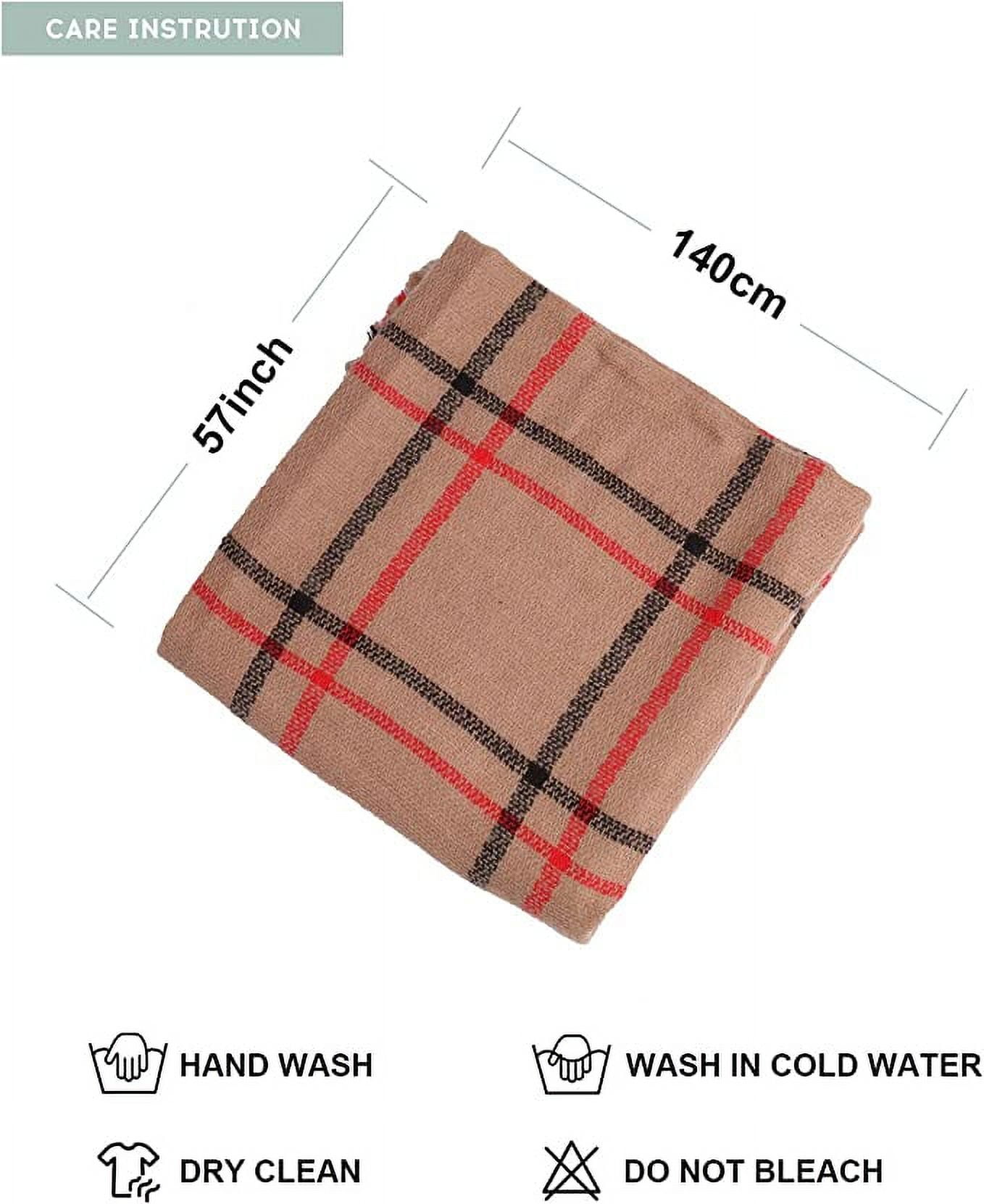 Bravo Plaid Blanket Scarf Women Big Oversized Long Scarves Brown