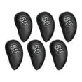 thumbnail image 1 of Juego de 6 fundas para cabezas de hierro de golf, resistentes al agua, con protector de 60 degree Negro, 1 of 9