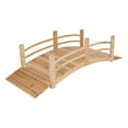 thumbnail image 4 of Shine Company Cedar Wood Garden Bridge with Handle Rails in Beige, 4 of 5