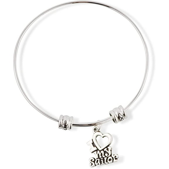 I Love My Sailor Fancy Charm Bangle
