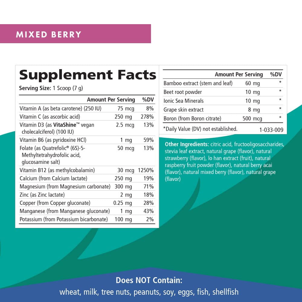 Ionic Fizz Calcium Plus by Pure Essence - Perfect Calcium/Magnesium Ratio with Vitamin A, B, C, D and Potassium Strong Bones - Mixed Berry - 7.41 oz