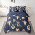 thumbnail image 2 of Feelyou Hippie Sheep Skeleton Bedding Comforter Set 7pcs, Rose Flower Cactus King Bedding Sets, Western Cowgirl Boot Reversible Bed Sheets, Super Cozy Room Decor, 2 of 8