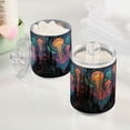 thumbnail image 2 of Yayeee 2 Pack Qtip Holder Bathroom Cotton Swab Canister with Lid Clear Dispenser Set, Psychedelic Jellyfish, 2 of 6