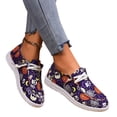 thumbnail image 4 of KEVCHE Halloween Canvas Shoes with Pumpkin Print for Women, Lightweight Breathable Slip On Low Top Sneaker for Travel Commuting Daily Wear, Festive Halloween Canvas Shoes, 4 of 8