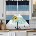 thumbnail image 6 of Green Wood Grain Swag Valances for Windows, Kitchen Window Curtains Over Sink, Rustic Retro Wooden Plank Farmhouse Window Treatment Curtains for Living Room/Bedroom Curtains 2 Panel Sets 36"x45", 6 of 8