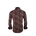 thumbnail image 2 of Men PREMIERE Long Sleeve Button Up Dress Shirt Red Multicolor Paisley, 2 of 5
