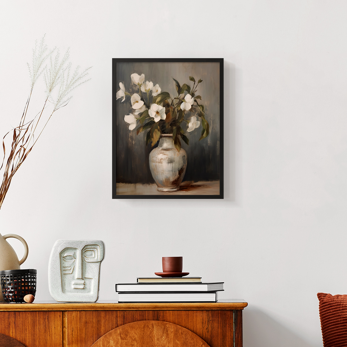 Vintage Floral Print XXII - 14in. x 11in. Vintage Framed Print in Black Wood Frame