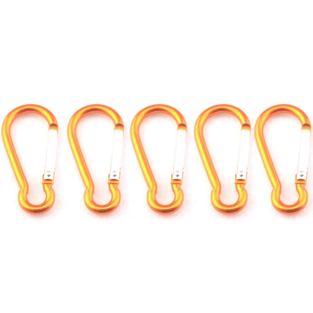 Graflsoa Crochets Mousquetons en Alliage d'Aluminium Léger Premium pour Camping, Randonnée et Voyage - 5 Pcs, Options Multicolores (Or, Noir, Argent, Rouge, Bleu, Vert)