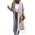 thumbnail image 3 of Women's Winter Wool Coat Casual Lapel Single-Breasted Peacoat Beige XL, 3 of 10