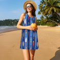 thumbnail image 3 of Balery Cute Fish Vestidos de verano para mujer con estampado: vestido holgado sin mangas, vestido playero informal y cómodo para días calurosos., 3 of 7
