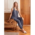 thumbnail image 4 of Fantaslook Womens Pajamas Sets V Neck Tank Tops and Long Pants Two Piece Lounge Sets Summer Oufits Loungewear, 4 of 9