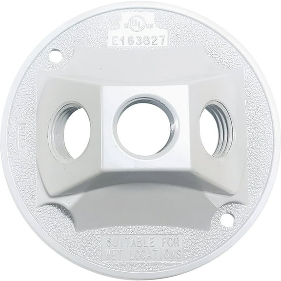 Southwire 3-Hole Round Aluminum White Weatherproof Cover WRC350W-UPC