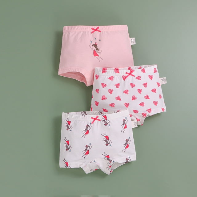 Ropa interior para niños, calzoncillos tipo bóxer de algodón de clase A para niñas, pantalones cortos antibacterianos con dibujos animados para niñas