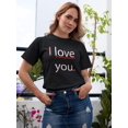 thumbnail image 2 of I Love You. Shaped T-Shirt Women -Image by Shutterstock, Female 3X-Large, 2 of 4