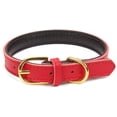 thumbnail image 1 of Basic Classic Padded Leather Pet Collars for Cats Puppy Small Medium Dogs - Red, 1 of 2