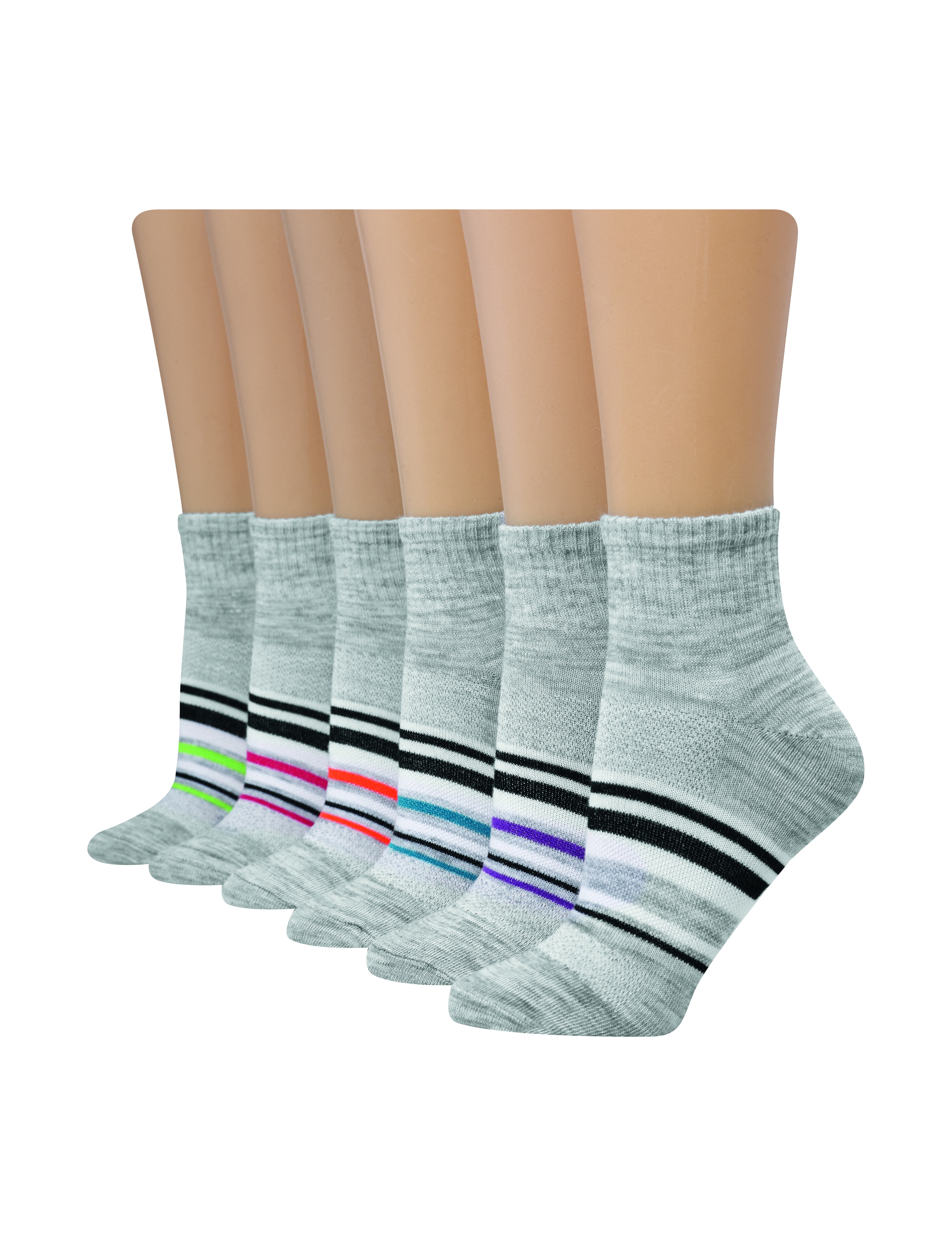 Hanes Hanes Womens Comfort Cool Lightweight Ankle Socks 6 Pack