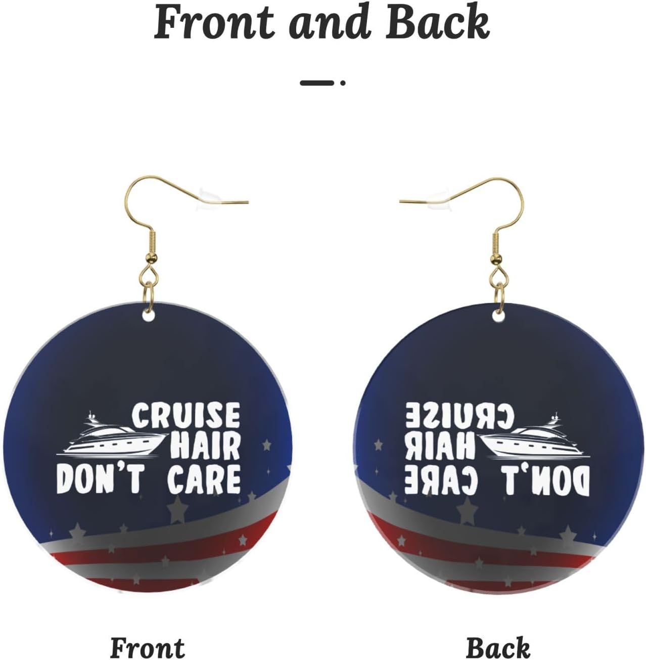 Cruise Hair Don'T Care Stylish Round Acrylic Earrings Lightweight Adaptable For All Occasions[x345]