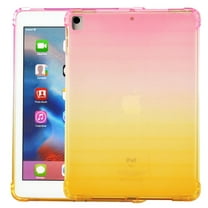 iPad 10.2 Case 2021, iPad 9th 8th 7th Gen Case, Allytech Soft TPU Silicone Gradient Shockproof Anti-scratch Protection Drop Proof Back Cover Shell for Apple iPad 10.2 inch 2021/2020/2019,  Pink/Yellow