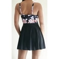 thumbnail image 3 of LIORA Women’s Cut Out One Piece Skirt Swimsuit V Neck Swimwear Floral Bathing Suits, 3 of 4