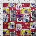 thumbnail image 3 of oneOone Polyester Lycra Red Fabric Camera Pattern Sewing Material Print Fabric By The Yard 56 Inch Wide, 3 of 6