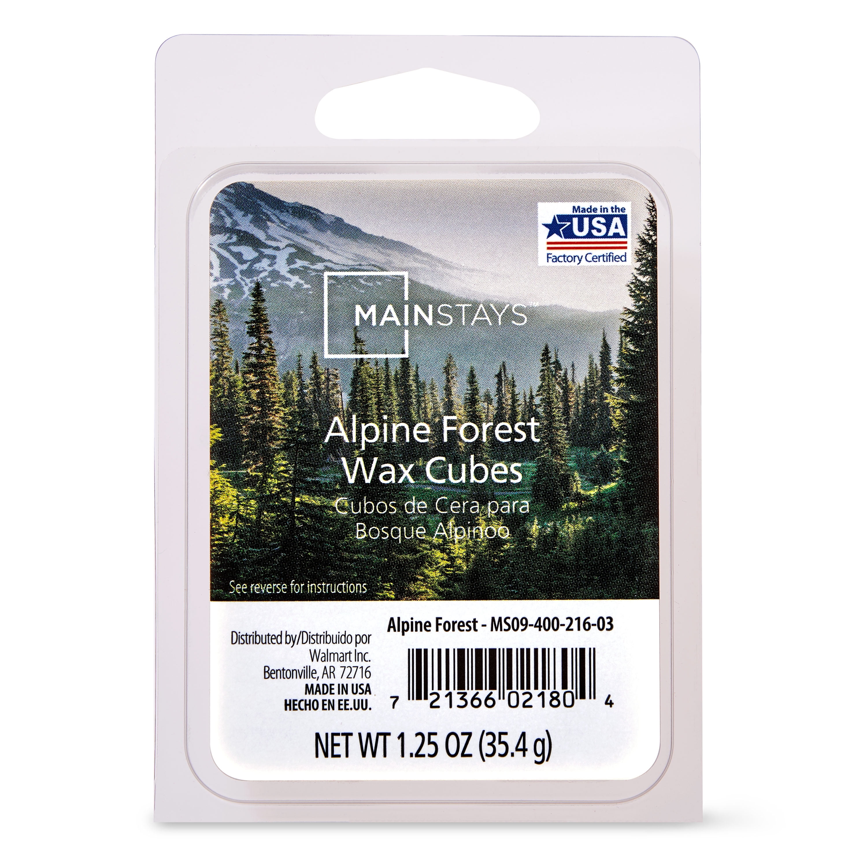 Mainstays Alpine Forest Wax Cubes, 1.25 oz, 6 Count