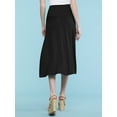 thumbnail image 3 of Made by Johnny Women's Lightweight Fold Over Flared Midi Skirt XXXL BLACK, 3 of 7