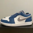 thumbnail image 1 of Ni - ke Ni - ke Air Jordan 1 Low True Blue Cement 553558-412 Men’s Size 9.5 New Deadstock!, 1 of 5