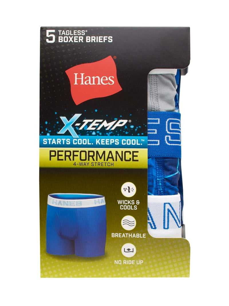 Hanes Boys' X-Temp Stretch Boxer Brief Underwear, 5-Pack, Sizes S