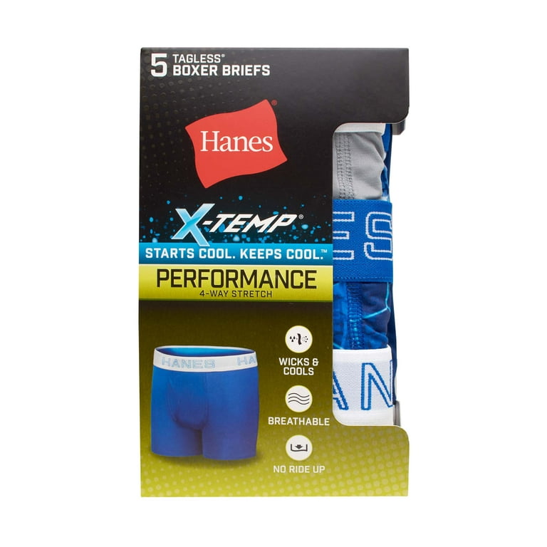 Sz S Hanes Men's X-Temp 4-Way Performance Stretch Mesh Boxer Brief 3 Pack 