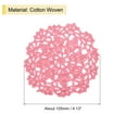 thumbnail image 2 of Fabric Coasters, 4pack 4" - Cotton Woven Crochet Doilies, Lace Embroidery Cup Mat with Floral Pattern (Pink), 2 of 5