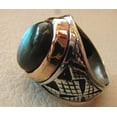 thumbnail image 4 of Labradorite Mans Ring, Natural Blue Fire Labradorite, Unisex Ring, Silver Jewelry, 925 Silver Ring, Birthday Gift, Heavy Men Ring, Arabic Design, Ottoman Style Ring, Christmas, Turkey Mens Signet Ring, 4 of 6