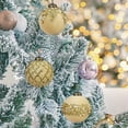 thumbnail image 6 of Btomtd 12pcs 3.15"/8cm Flocked Christmas Ball Ornaments, Glitter Dusted Velvet Christmas Balls, Plastic Hanging Tree Decor for Holiday, Khaki, 6 of 6
