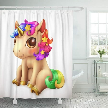 Pknmt Colorful Rainbow Little Unicorn Cartoon Character Funny