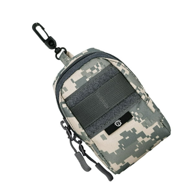 Bolsa adjunta pequeña Soidarity colgante al aire libre cremallera teléfono cámara cigarrillos soporte de almacenamiento accesorio riñonera Camuflaje gris