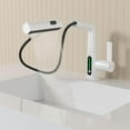 thumbnail image 4 of Pull-Out Lift LED Temperature Digital Display Bathroom Basin Faucet, Single Handle 360° Rotatable Waterfall 3-in-1 Basin Tap with Adjustable Height, 4 of 7