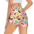 thumbnail image 2 of Uemuo Color Donut Pattern Women's Athletic Shorts High Waisted Running Shorts with Liner Pockets Gym Elastic Workout Shorts-, 2 of 9