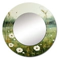 thumbnail image 3 of Designart "Meadow Minimalist Pastoral painting" Plants & Flowers Rund Mirror For Wall Decor - Large White Round Printed Mirror - Cottage Round Mirror 23" x 23" Inch, 3 of 6
