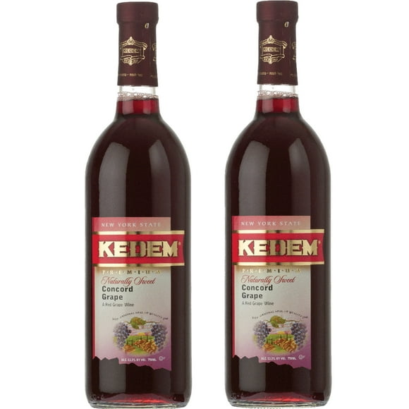 Kit x 2 Vino Tinto EXTRA KOSHER Kedem Premium Naturalmente Dulce Concord 750 ml