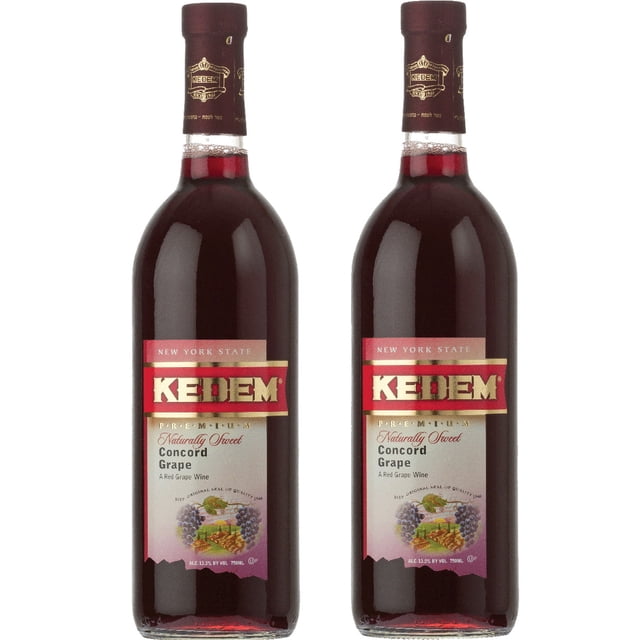 Kit x 2 Vino Tinto EXTRA KOSHER Kedem Premium Naturalmente Dulce Concord 750 ml