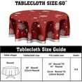 thumbnail image 2 of Xmas Table Cloth Round Winter Red White Snowflake Stars Tablecloth 60 Inch Decor Washable Stain and Wrinkle Resistant Round Table Cover for Dining Picnic, 2 of 6