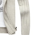 thumbnail image 3 of XMMSWDLA Mens Plus Top Solid Color Casual Stand Collar Knit Cardigan Sweater Jacket, 3 of 4