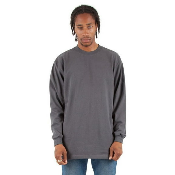 Shaka Wear Drop Ship Adult 75 oz Max Heavyweight Long-Sleeve T-Shirt M DARK GREY