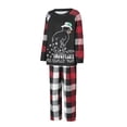 thumbnail image 3 of Bemycutue Family Matching Christmas Pajamas, Baby Romper/Dog Clothes/Letter Snowman Print Long Sleeve Tops and Plaid Pants Sleepwear Set, 3 of 10