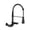 Matte Black, variant on Izzovium 3 Functions Wall Mounted Bridge Kitchen Faucet, Stainless Steel Matte Black, 360° Rotatable High-Arc Spout, Pull Down Nozzle, 1.8 GPM Flow Rate, Saves Space
