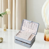 Miogawg Jewelry Box, Double Layers Travel Jewelry Case For Ring, Pendant, Earring, Necklace, Bracelet Organizer Storage Holder Boxes, For Women Girls Gift