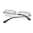 thumbnail image 4 of 3 Pairs of Men's Gradient Gray Rimless Reading Glasses 4.00 Anti Blue Light Business Sunglasses Classic Presbyopic Glasses Rectangle Readers +4.00, 4 of 4